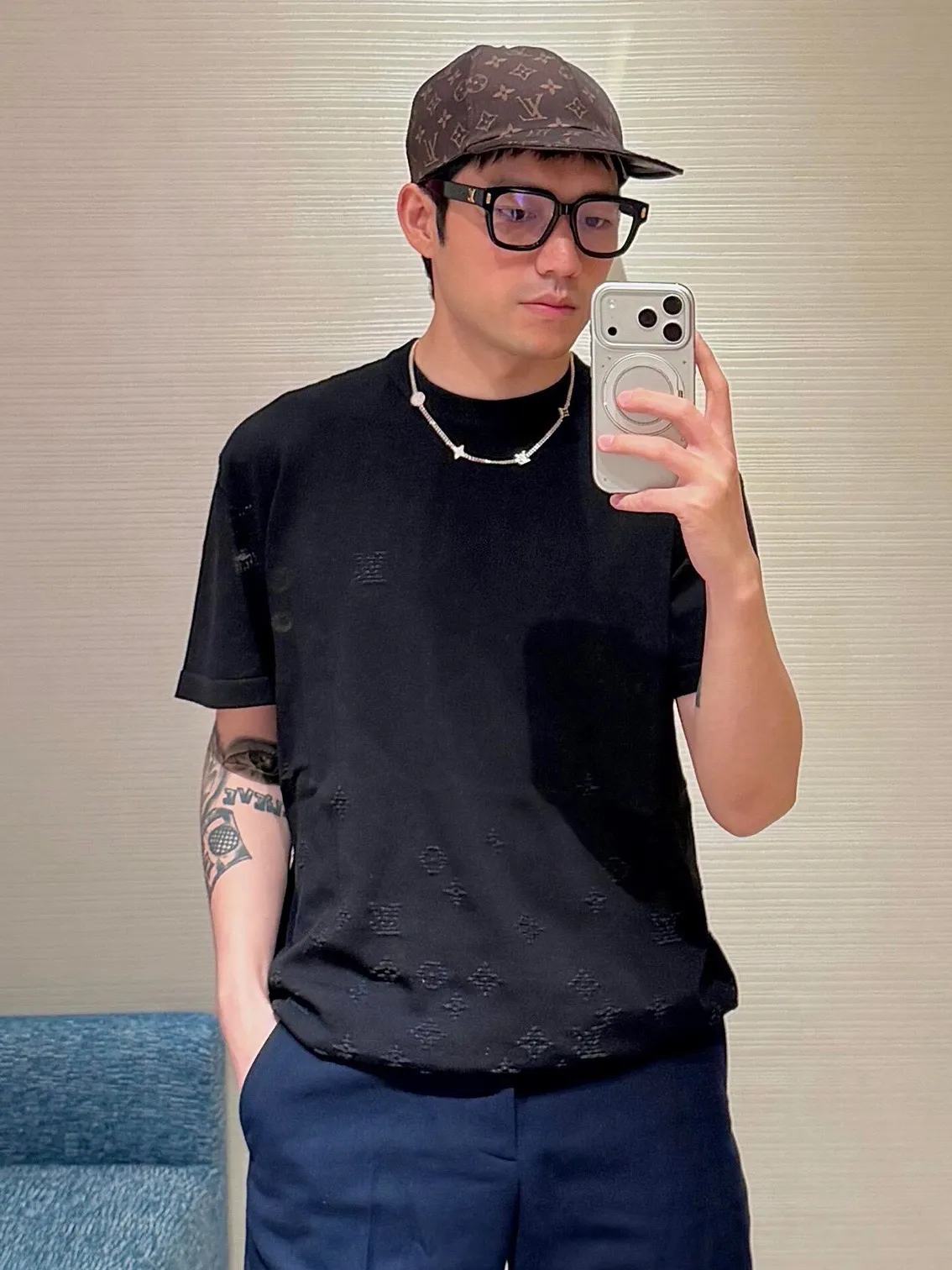 Louis Vuitton/Louis Vuitton Gradient presbyopic gradient jacquard short sleeves